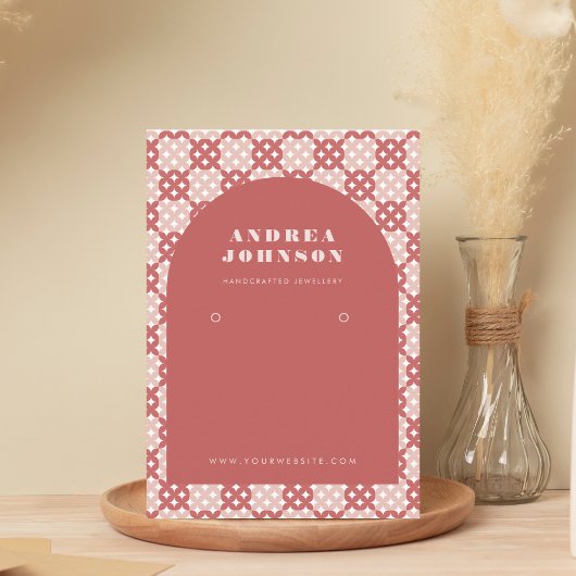 Carte De Visite Écran d'oreille Pastel Red Mid Century moderne Arc