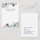 Carte De Visite Écran d'oreille pour bijoux botaniques floraux vio (Devant / Derrière)