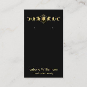 Carte De Visite Écran d'oreille pour bijoux célestes de phase lune