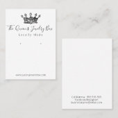 Carte De Visite Écran d'oreille pour bijoux de la Couronne Queen (Devant / Derrière)