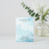 Carte De Visite Écran d'oreille pour bijoux en bois bleu glamour (Debout devant)