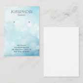 Carte De Visite Écran d'oreille pour bijoux en bois bleu glamour (Devant / Derrière)