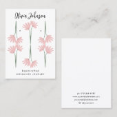Carte De Visite Écran d'oreille pour bijoux en fleurs rose (Devant / Derrière)