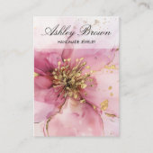 Carte De Visite Écran d'oreille pour bijoux en or rose floral (Devant)