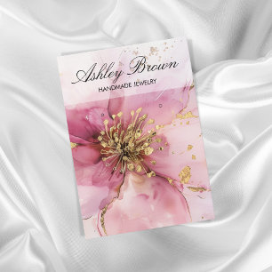 Carte De Visite Écran d'oreille pour bijoux en or rose floral