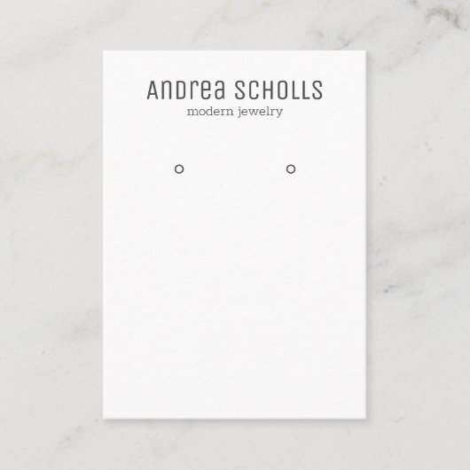 Carte De Visite Écran d'oreille pour bijoux moderne (Devant)