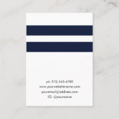 Carte De Visite Écran d'oreille pour bijoux Nautical Blue Stripes (Dos)