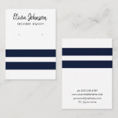 Carte De Visite Écran d'oreille pour bijoux Nautical Blue Stripes (Devant / Derrière)