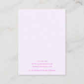 Carte De Visite Écran d'oreille pour collier de bijoux violet mode (Dos)