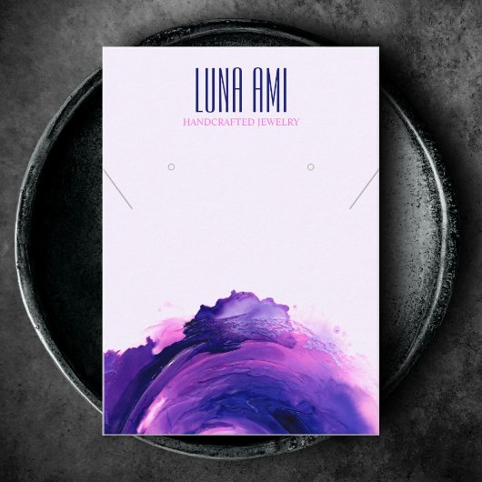 Carte De Visite Écran d'oreille pour collier de bijoux violet mode