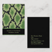 Carte De Visite Écran d'oreille pour Motif d'impression de serpent (Devant / Derrière)