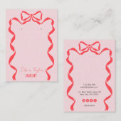 Carte De Visite écran d'oreille rétro moderne rouge arc rose (Devant / Derrière)