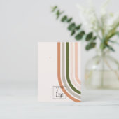 Carte De Visite Écran d'oreille Retro Rainbow Desert Chic Logo (Debout devant)