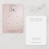 Carte De Visite Écran d'oreille rose Gold Sparkle Shiny Logo 2 (Devant / Derrière)