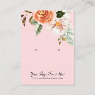 Carte De Visite Écran d'oreille rose impressionnante Fleurs d'aqua