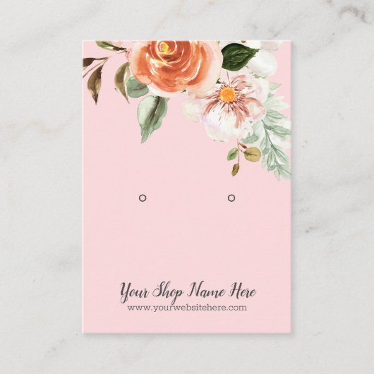 Carte De Visite Écran d'oreille rose impressionnante Fleurs d'aqua (Devant)