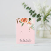 Carte De Visite Écran d'oreille rose impressionnante Fleurs d'aqua (Debout devant)