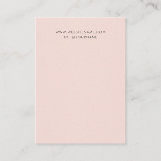 Carte De Visite Écran d'oreille rose pâle (Dos)