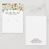 Carte De Visite Écran d'oreille rose pâle Fleurs d'aquarelle (Devant / Derrière)