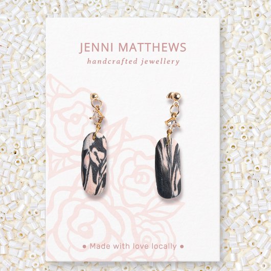 Carte De Visite Écran d'oreille rose rose bouquet