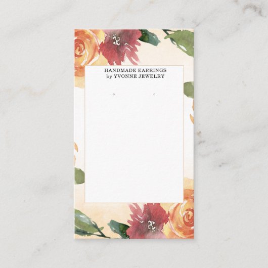 Carte De Visite Écran d'oreille rouge orange printemps (Devant)