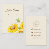 Carte De Visite Écran d'oreille rustique de tournesol jaune (Devant / Derrière)