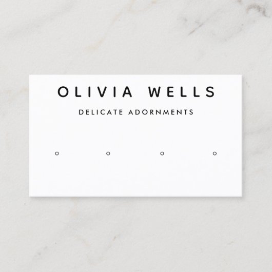 Carte De Visite Écran d'oreille simple blanc à 4 trous (Devant)