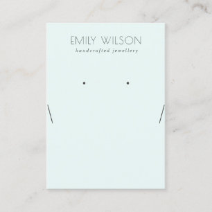 Carte De Visite Écran d'oreille simple bleu ciel bleu aqua