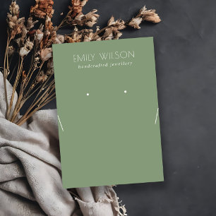 Carte De Visite Écran d'oreille simple collier vert rouillé