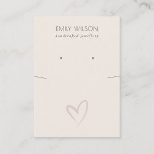 Carte De Visite Écran d'oreille simple de collier coeur transparen