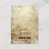 Carte De Visite Écran d'oreille simple en métal or moderne (Dos)