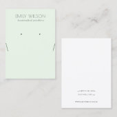 Carte De Visite Écran d'oreille simple et doux vert Aqua (Devant / Derrière)