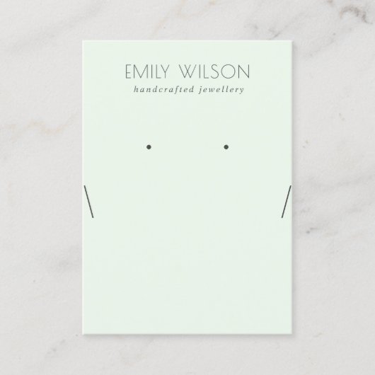 Carte De Visite Écran d'oreille simple et doux vert Aqua (Devant)