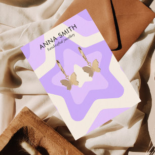 Carte De Visite Écran d'oreille Super Retro Star Purple