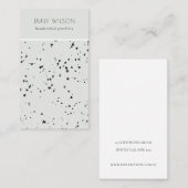 Carte De Visite Écran d'oreille texturé noir gris Terrazzo (Devant / Derrière)