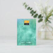 Carte De Visite Écran d'oreille Turquoise Faux Foil & Parties scin (Debout devant)