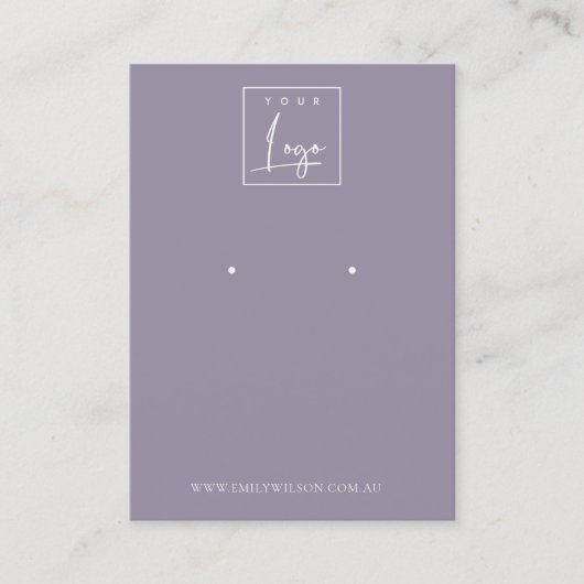 Carte De Visite Écran d'oreille violet Dusky Lilac minimal (Devant)