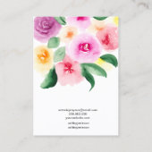 Carte De Visite Écran d'oreilles en aquarelle de la florale (Dos)