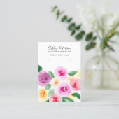 Carte De Visite Écran d'oreilles en aquarelle de la florale (Debout devant)