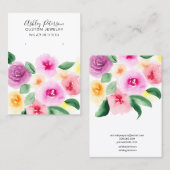 Carte De Visite Écran d'oreilles en aquarelle de la florale (Devant / Derrière)