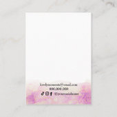 Carte De Visite Écran d'oreilles rose Peony (Dos)