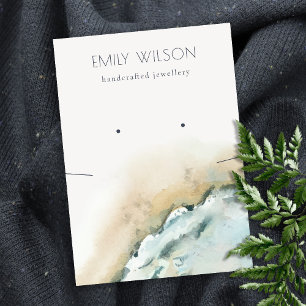 Carte De Visite Ecran du collier de plage de sable des vagues de m