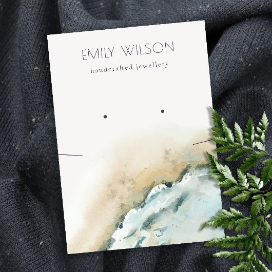 Carte De Visite Ecran du collier de plage de sable des vagues de m