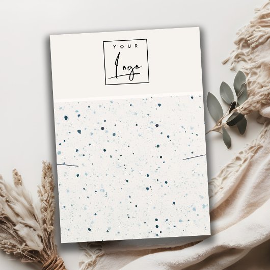 Carte De Visite Écran du collier d'oreille du logo bleu blanc