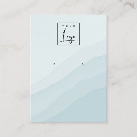Carte De Visite Écran du logo de l'oreille Abstrait Sky Blue Stud (Devant)