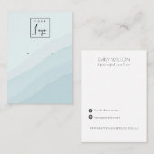 Carte De Visite Écran du logo de l'oreille Abstrait Sky Blue Stud (Devant / Derrière)