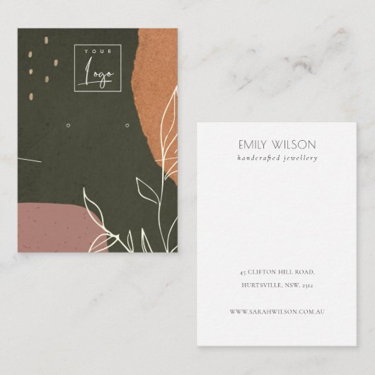 Carte De Visite Écran du logo de l'oreille Abstraite verte (Devant / Derrière)