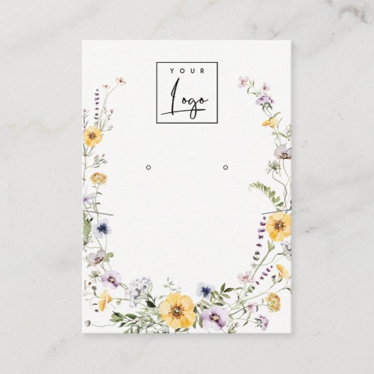 Carte De Visite Écran du logo de l'oreille Fleur sauvage jaune (Devant)