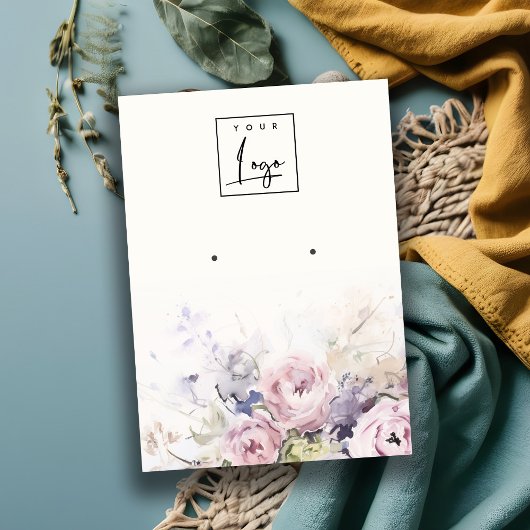 Carte De Visite Écran du logo de l'oreille florale Rose