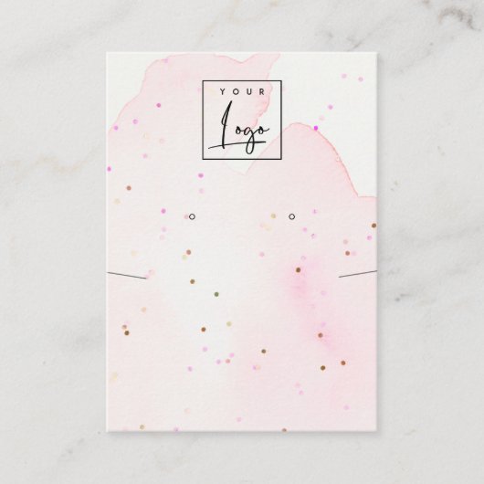 Carte De Visite Écran du logo du collier à linge Confetti rose (Devant)